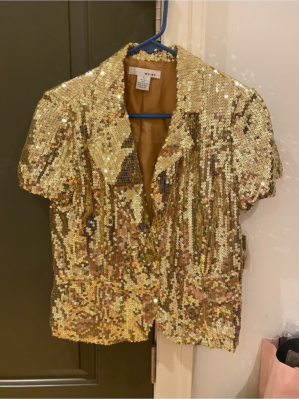 NWT WD.NY Gold Sequin Blazer